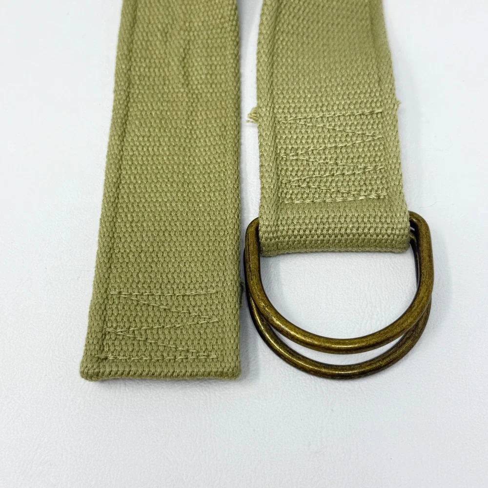 Womens‎ Canvas D-Ring Belt Set 3pc Olive Green Pink Striped Beach Heart 41-44in